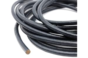 ‎KÖNIG DESIGN König Design Lederband Lederschnur rund glatt - Durchmesser 4 mm/Farbe Schwarz/Länge 1 m