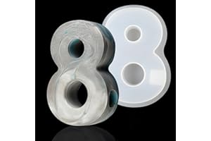 EPODA Silikonformen Gießformen Kerzenhalter, 0-9 Zahlen Kerzenhalter Form, DIY Silikonform Zahlen Kerzenhalter, Gießformen für Beton (Zahlen 8)