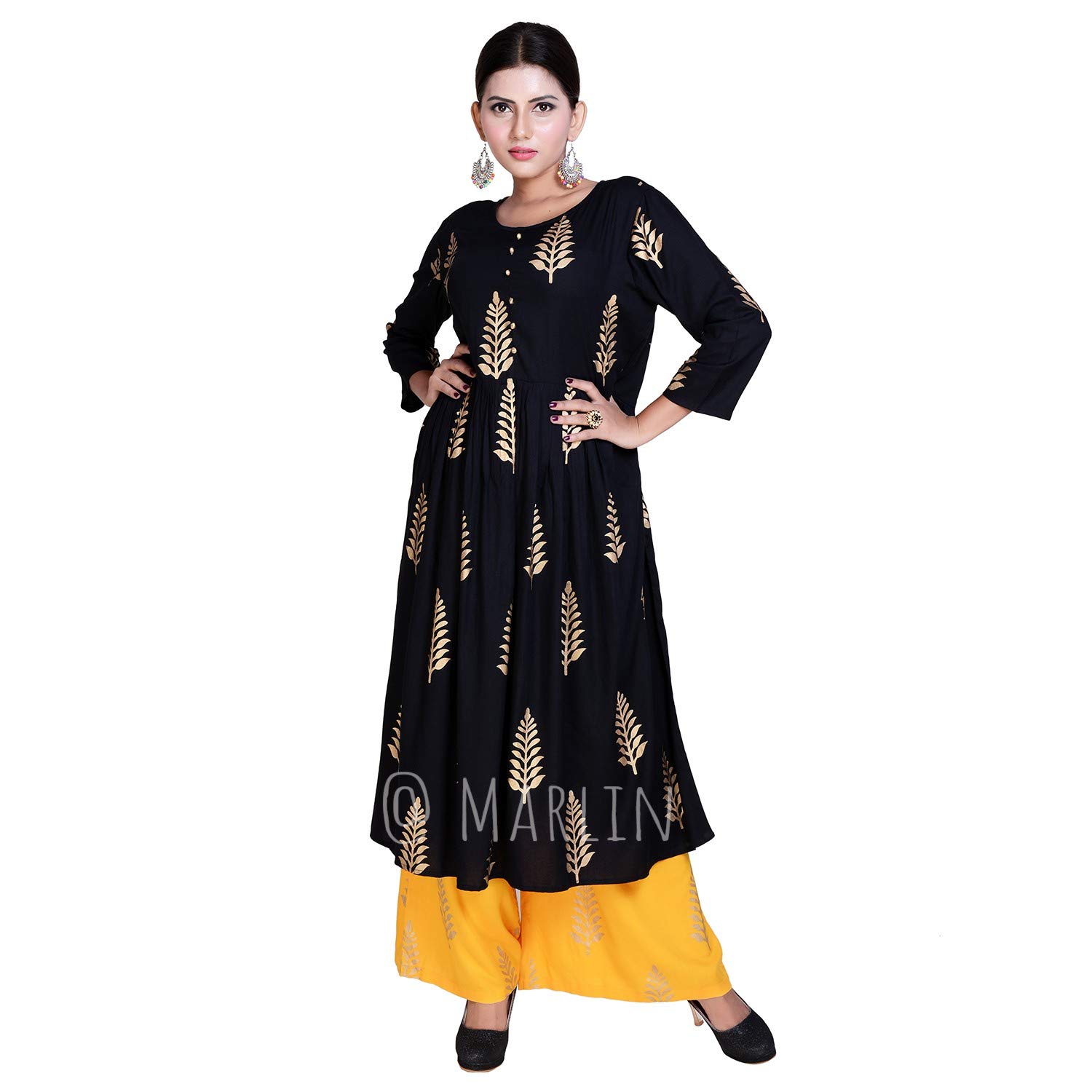 Marlin Women's Rayon Kurti With Plazzo 