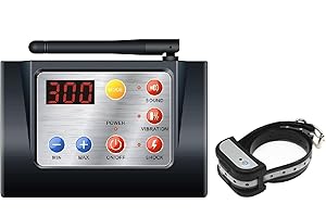 Rocita Système de clôture électronique sans Fil pour Chien de Compagnie 2 en 1 et Collier de Dressage pour Chien Bip Choc Vibration Formation et Fonction de clôture (Convient pour 1 Chien)
