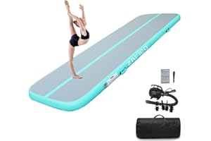 LUBAKED Air Matte Track, Gymnastikmatte 3/4/5/6m Turnmatte Aufblasbar Tumbling Matten mit Pumpe Trainingsmatte Fitnessmatte Yogamatte für Zuhause Outdoor