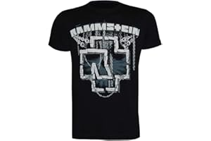 Rammstein Herren T-Shirt In Ketten, Offizielles Band Merchandise Fan Shirt schwarz mit mehrfarbigem Front Print