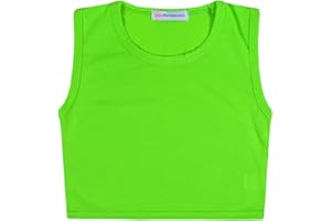 JOLLY RASCALS JollyRascals Girls Crop Top New Kids Sleeveless Stretch Plain T-Shirt Party Summer Holiday Dance Vest Top 8 Colors Age 5 6 7 8 9 10 11 12 13 Years