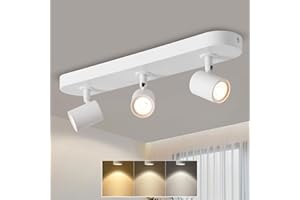 ANWIO 3 Spotlights Ceiling Light,White Kitchen Spot Lights for Ceiling,Bar Spotlight Ceilings,Bedroom Lights Ceilings,Spot Lights Fitting,Include Bulbs(EUCS-LG11A-480C)