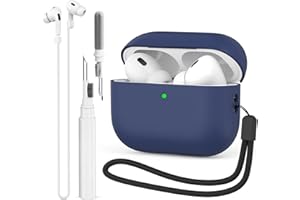 BEAUDOM Custodia protettiva in silicone per Airpods Pro 2, con Airpods Pro di seconda generazione (blu mezzanotte)