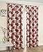 Produktbild Belvoir – Rot, Ösen, gefüttert, traditionell und klassisch floral design – Bleistiftfalten/Tape Top Vorhänge mit Thermo-Zwischenfutter, 100 % Polyester, Rot, 229 x 229 cm