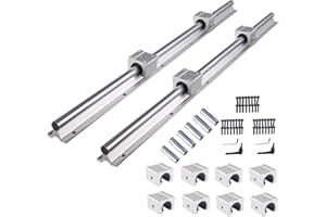 CNCYEAH SBR20 4500 mm Linear Kit de guías lineales empalmadas contiene 6 unidades SBR20 1500 mm eje guía deslizante con 12 bloques de rodamientos SBR20UU 4 piezas tacos para impresora 3D DIY