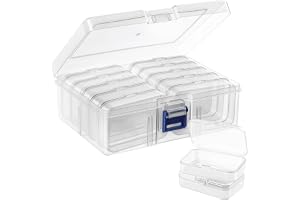 AUAUY Pärlorganiseringslåda, 11 st genomskinliga plastförvaringsbehållare för pärlor