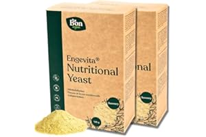Engevita Inaktive Hefeflocken von Bon Vegan | Nutritional Yeast Flakes | Veganer Glutenfrei Käseersatz | Gentechnikfrei | Nährhefe Flocken ohne Zusatz von Vitaminen - 2x125gr