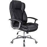 Songmics Obg57B Sedia Da Ufficio Con Sedile Largo, Cuscino Portatesta E Seduta Spessa, Altezza Regolabile, Design Ergonomico,