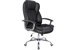 SONGMICS Silla de Oficina, Silla de Escritorio, Silla de Juego con Reposabrazos, Silla de Ordenador, Silla Ejecutiva, Altura Ajustable , para Estudio, Negro Tinta OBG57B