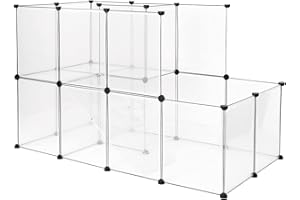 lionto Area recintata in plastica per Piccoli Animali su 2 Piani Recinto da Interno espandibile per Piccoli Animali 147x75x92 cm