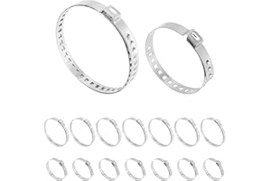 QWORK® 16 Stück Universal Achsmanschetten Schellen - Edelstahl - 25 bis 46 mm und 75 bis 125 mm