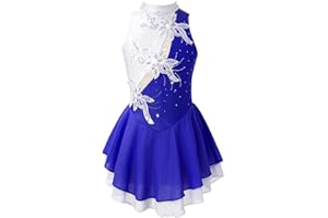 Aislor Robe Ballet Danse Enfant Justaucorps Gymnastique Danse Latine Cristal Attachée Fille Tutu Robe Patinage Artistique Yoga Sport Collant Costume Carnaval Performance
