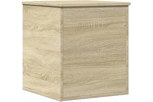 vidaXL Chest, Toy Box with Storage Lid, Storage Box for Living Room, Cushion Box, Sonoma Oak Wood Material