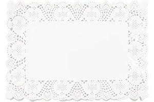 GYTFOG 150-Pack White Lace Paper Doilies, 26cm by 19cm Rectangle Doilies for Wedding, Party, and Crafting, Buffet Fried Food, Elegant Food Presentation and Table Decoration