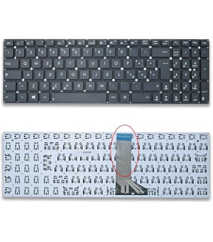 Tastiera Tedesca QWERTZ Di Ricambio Per Notebook Asus, Nero, Compatibile Con Modelli B53, F55, F75, X55 E Altri
