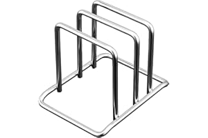 Clove Porta Taglieri da Cucina 100% Acciaio Inox 18/10 Supporto per Tagliere in Metallo con 2 Scomparti 1.9 e 2.9 cm Supporti Portacoperchi da Cucina Salvaspazio Organizzatore Mobile