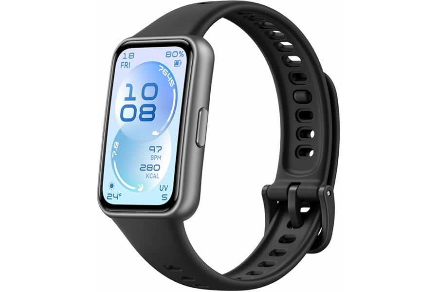 HUAWEI Band 11 Fitness Tracker for Women Men, 1.62" AMOLED Smart Watch, Heart Rate Monitor & SpO2, HRV Smart Band, Pedometer Step Counter Watch, 5ATM Waterproof, 14 Days Battery, Black