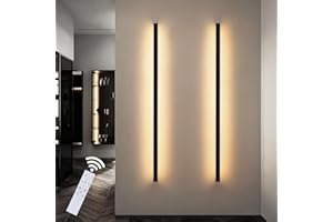 ‎ZMH ZMH 2ER LED Wandleuchte innen Wandlampe - 100CM Schwarz Modern Flurlampe Schwenkbar Design Treppenhauslampe Indirekt Dimmbar Warmweiß Wandbeleuchtung für Wohnzimmer Schlafzimmer Flur Treppenhaus Bett