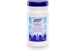 PURELL SURFACE SANITISING WIPES, 200 Count Canister. Surface disinfectant cleaning antibacterial wipes kills 99.999% of most harmful germs. Designed specifically for food contact surfaces. Non-rinse