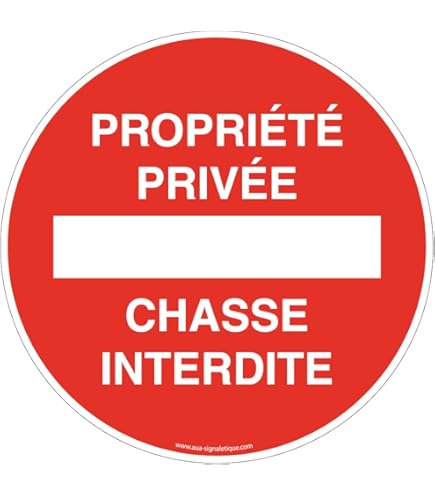 Panneau Signalisation Chasse Interdite Aluminium 25x30 Cm - Rouge, Résistant Aux Intempéries