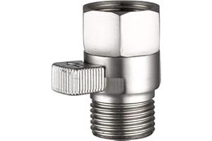 CIENCIA Shut Off Valve Brass Shower Head Flow Control Valve Plumbing Shut Off Valve G 1/2'' Shower Valve Brushed Nickel, AV016NA