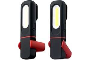 Wigearss 2 Pezzi Torcia Magnetica Ricaricabile USB Lampada da Lavoro Officina Luce LED COB Portatile