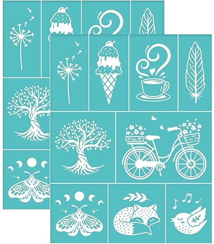 GOMAKERER 2 stuks insecten zeefdruk stencil, vlinder lieveheersbeestje honingbij bidsprinkhaan schilderij stencils sjablonen herbruikbare zelfklevende zeefdruk voor muur grens houten stof