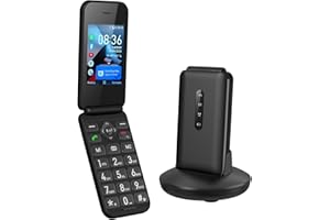 GENERIC HCMOBI 4G Flip Mobile Phone for Elderly,Big Button Mobile Phone for Seniors,Easy to Use Basic Mobile Phones with 2.8" LCD Screen|WhatsApp|SOS Button|Dual Camera1400mAh Battery|Talking Numbers|FM|Torch