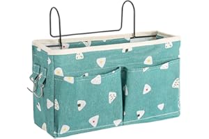 croselyu Home Multifunctional Bedside Hanging Bag College Dormitory Bedside Cloth Hanging Basket Bed Clutter Sorting Storage Bag Magazine Book Storage Bag (Green)