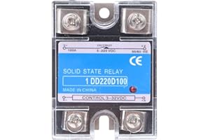 OUMEFAR Relè a Stato Solido Ingresso DC-DC SSR 3-32VDC Carico 5-220VDC Relè di Controllo Relè di Tensione di Controllo per la Casa Industriale(BERM-1 DD220D100)