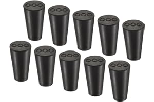 YOKIVE 10uds Goma Tapones, Cónicos Tapones con Alta-Temperatura Resistencia | Protección Agujero, Excelente para Laboratorio Industria (Negro, 8,2mm a 12,7mm)