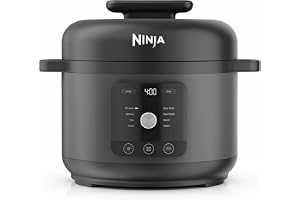 Ninja HyperHeat 9-in-1 Pressure Cooker, Slow Cooker and Rice Cooker, Includes Steam Rack and Removeable Dishwasher Safe 6L Cooking Pot, Make Yoghurt, Rice and more, Black PC201UK