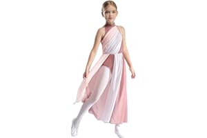Freebily Vestito da Balletto Bambina Ballo Lirico Contemporaneo Body Danza Classica Ballerina Moderna Abito da Pattinaggio Artistico Costume da Ballo Latino Dancewear