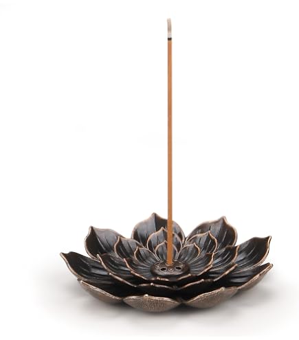 Hrippy Mini Porta Incenso di Loto Bianco Bruciatore di Incenso in Ceramica Porta Bastoncini di Incenso Fiore Raccogli Cenere per Studio di Yoga Soggiorno Decorazioni per La Casa