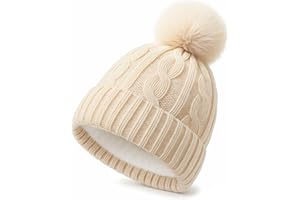 outfit spring Damska czapka zimowa z pomponem, z podszewką polarową, ciepła czapka beanie dla kobiet