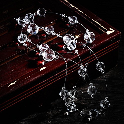 RiseSun 1M Design Kristall Kette Türvorhang Raumteiler Perlenvorhang klar durchsichtig Hochzeit Deko (Amber x10) - 4