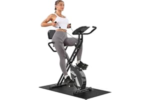 Micyox MX-600 Cyclette Magnetica con Schienale Bicicletta da Ciclismo da Interno Pieghevole con Display LCD e Sensore di Frequenza Cardiaca