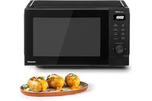 Panasonic NN-SD35QBBPQ 29L Solo Microwave Oven, 1000W, Auto Defrost, 11 Auto Programmes, Timer, Black & Stainless Steel