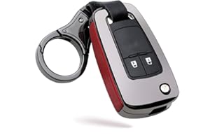 ontto Guscio Cover per Chiave Telecomando Auto per Opel Astra Corsa Insignia Karl Mokka Zafira Chevrolet Camaro Cruze Volt Coprichiave in Lega di Zinco Custodia Protettivo Portachiavi-Nero Rosso A