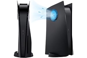 Mcbazel Placche PS5 con Slot di Raffreddamento, Piastra di Ricambio Antigraffio e Antipolvere per PS5 Disc Edition – Nero (Non compatibile con PS5 Slim/Pro)