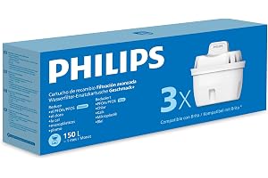 vattenersättningsfilterpatroner, 3-pack, Brita-kompatibel, minskar mikrofiber, klor, LIMESCALE, tungmetaller