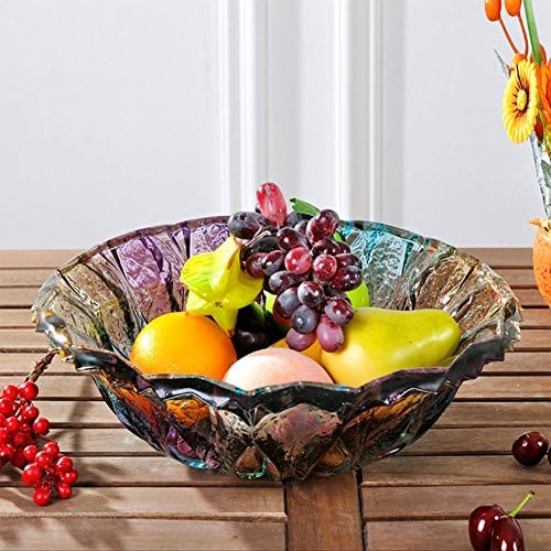 NGNSDEU GNIGFNEW European glass fruit bowl Creative fashion fruit bowl Home plate-A