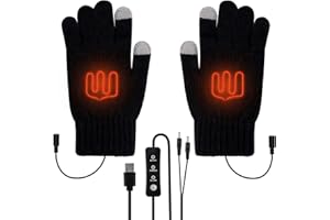 Brynnl Guanti Riscaldati USB a Temperatura Regolabile per Uomo e Donna, Guanti Riscaldati Elettrici Touch Screen per Telefono Uso portatile Guanti a Mano Riscaldati a Maglia per Regalo Invernale