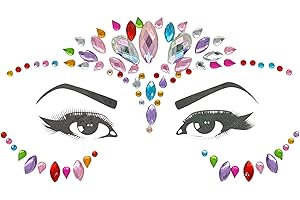 WONDERCAT LONDON Face Gems Face Jewels Adhesive Glitter Jewel Tattoo Sticker Festival Rave Party Body Make Up Body Jewels (Multi Color AW026)