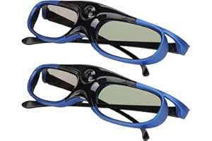 YCTZE 2Pcs DLP Link 3D Glasses, 144Hz Rechargeable Active Shutter Glasses for All DLP Link 3D Projectors, Built in 80 mAh Battery, for XGIMI ZX4 H1, for JMGO G1 G3 X1, for Acer, for Optoma