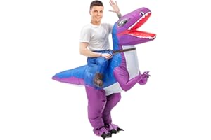 olyee Inflatable Dinosaur Costume Halloween Cosplay Costumes Gaint Suit T-Rex Cosplay Costume for Christmas Party Audlts