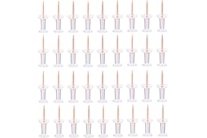 ULWSY Confezione da 200 puntine per pollice con testa trasparente per avviso in sughero, con mappa, colore oro rosa