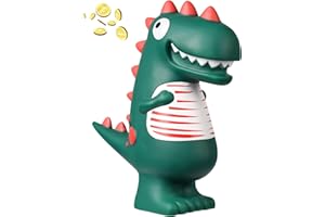 Mikytoper Dinosaur Piggy Bank for Kids,Large Dino Money Box for Boys and Girls as Birthday Enrollment Baptism Birth Gifts (Green Cute Dinosaur)